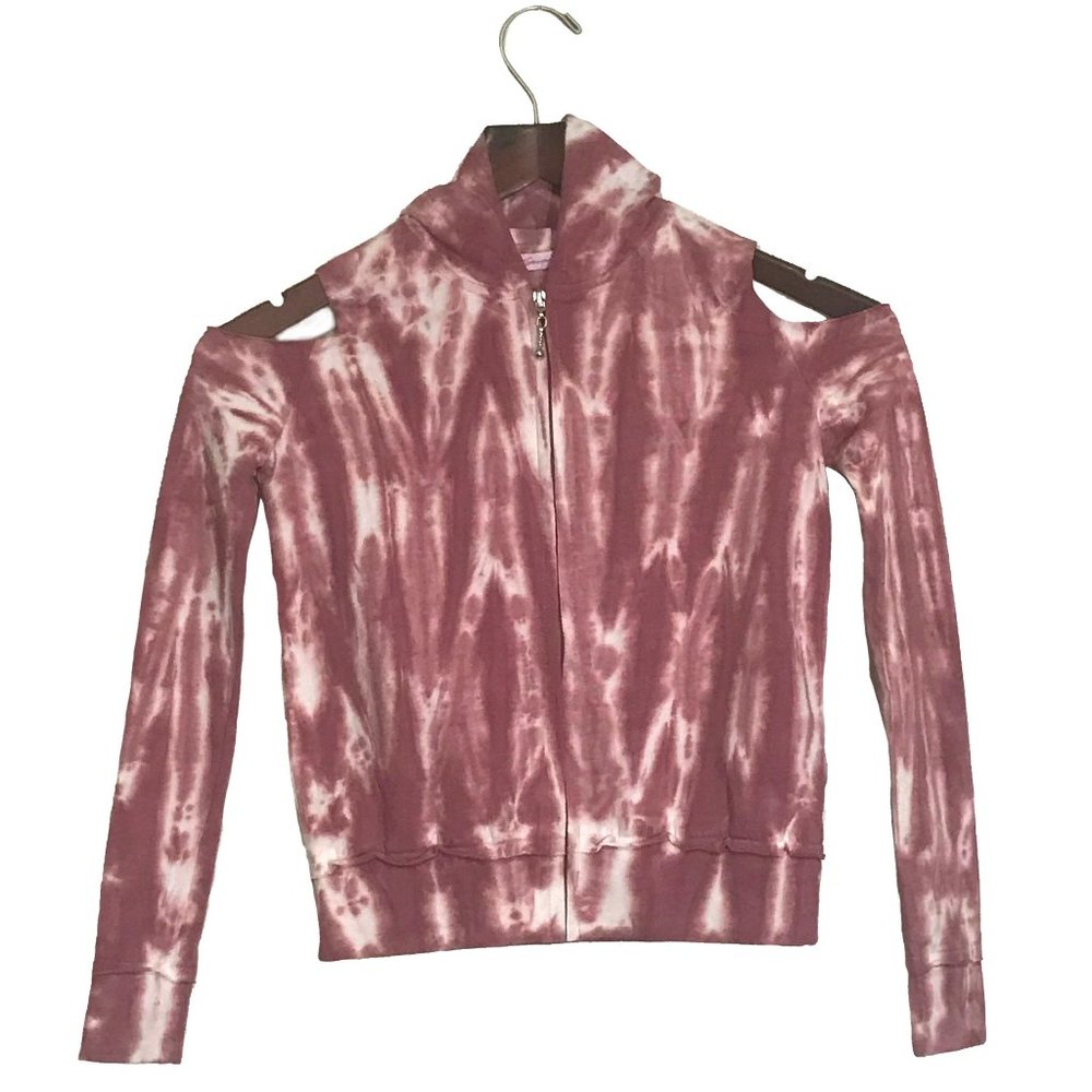 Seven7 KIDS Tie Dye Cold Shoulder Zip Hoodie